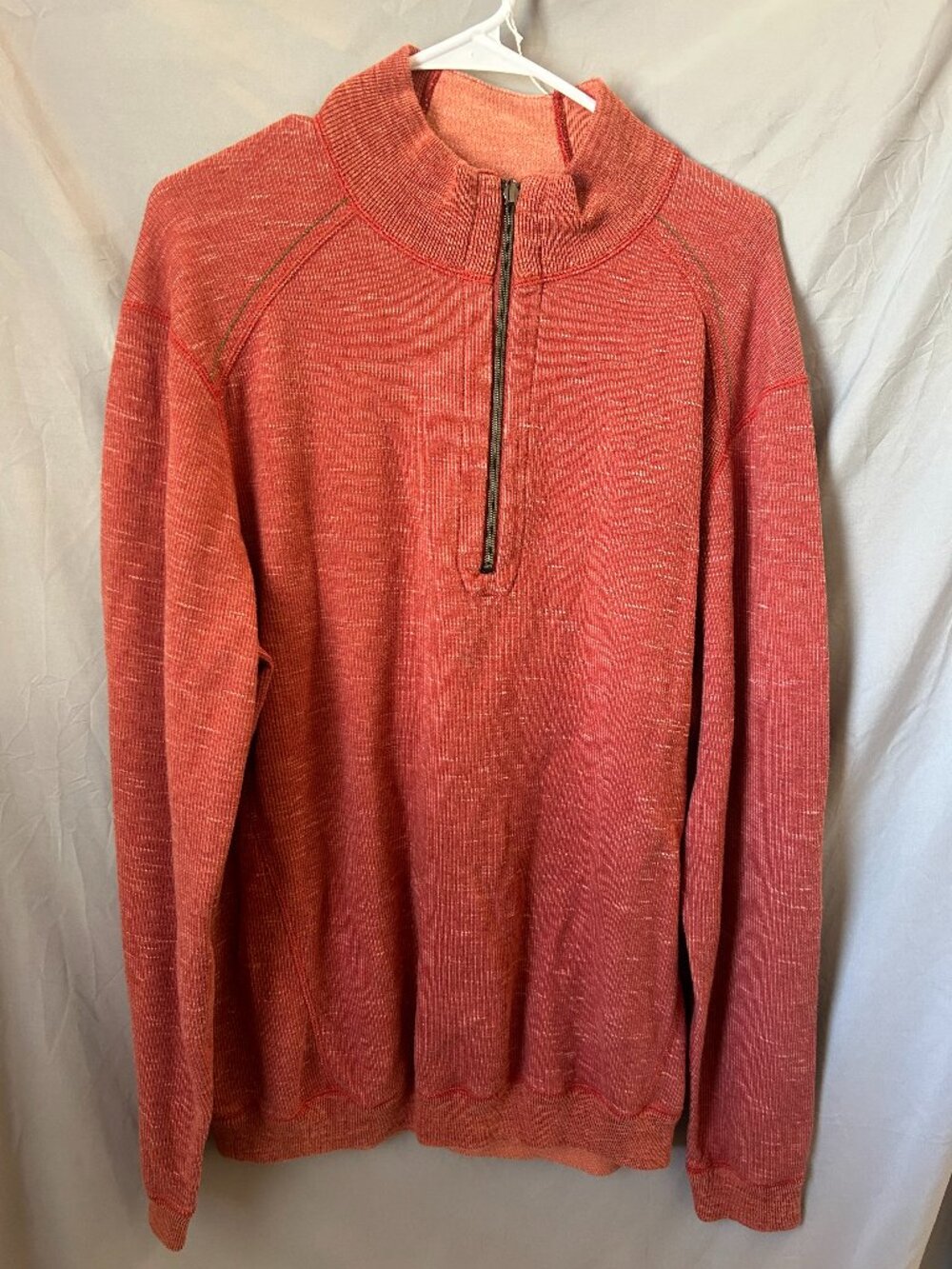 Tommy Bahama Island Zone Rust Color 1/4 Zip Pullover Sweater Men's XL or XXL